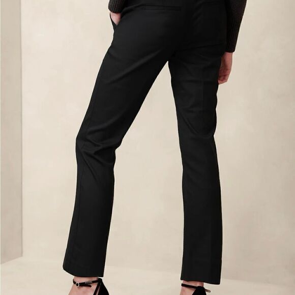 Banana republic wool blend black straight pants 0 new without tags, 31 inseam - Picture 2 of 6